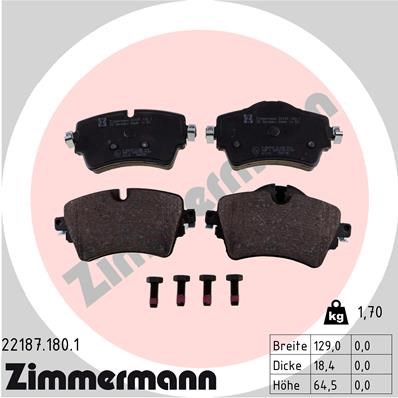 Brake Pad Set, disc brake ZIMMERMANN 221871801