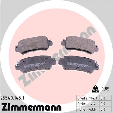 Brake Pad Set, disc brake ZIMMERMANN 255401451