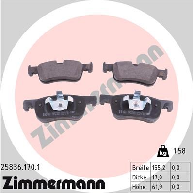 Brake Pad Set, disc brake ZIMMERMANN 258361701