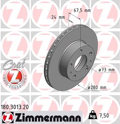 Brake Disc ZIMMERMANN 180301320