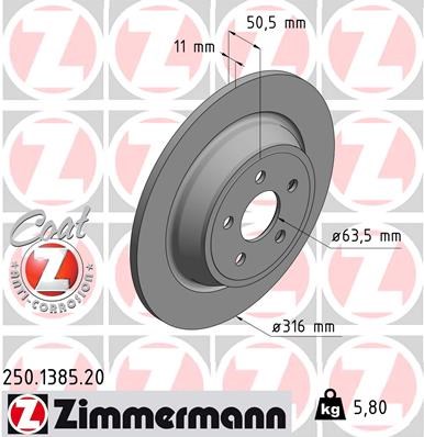 Brake Disc ZIMMERMANN 250138520