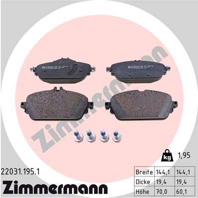 Brake Pad Set, disc brake ZIMMERMANN 220311951