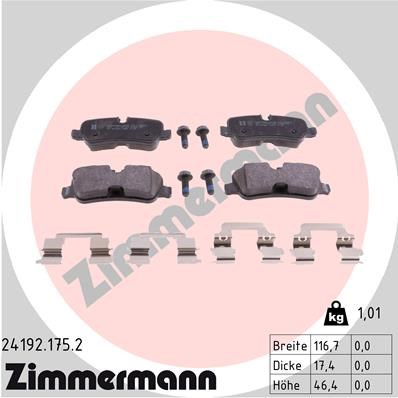 Brake Pad Set, disc brake ZIMMERMANN 241921752