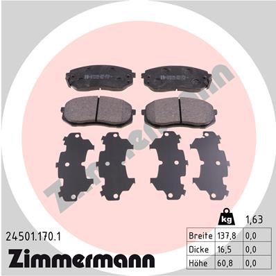 Brake Pad Set, disc brake ZIMMERMANN 245011701