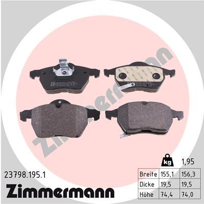 Brake Pad Set, disc brake ZIMMERMANN 237981951