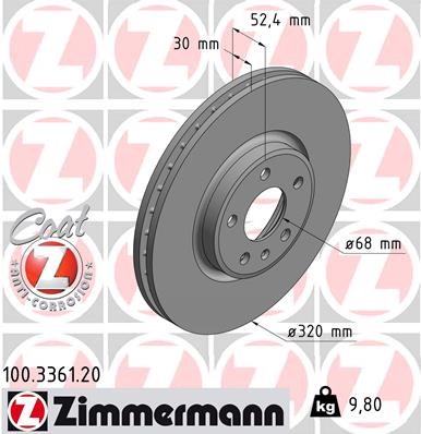 Brake Disc ZIMMERMANN 100336120