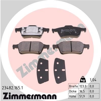 Brake Pad Set, disc brake ZIMMERMANN 234821651