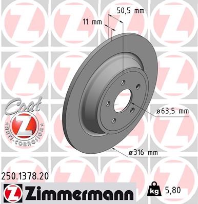 Brake Disc ZIMMERMANN 250137820
