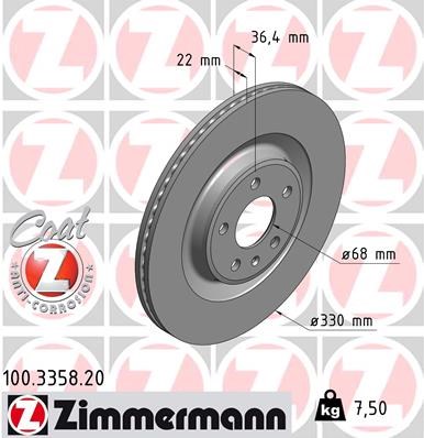 Brake Disc ZIMMERMANN 100335820