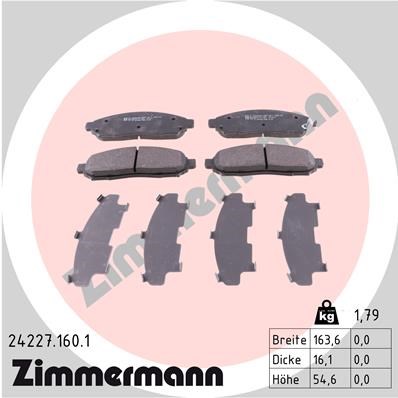 Brake Pad Set, disc brake ZIMMERMANN 242271601