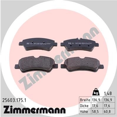 Brake Pad Set, disc brake ZIMMERMANN 256031751