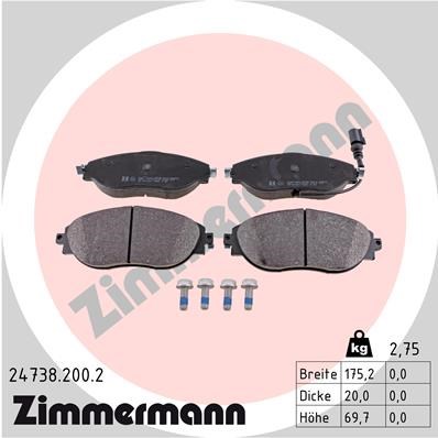 Brake Pad Set, disc brake ZIMMERMANN 247382002