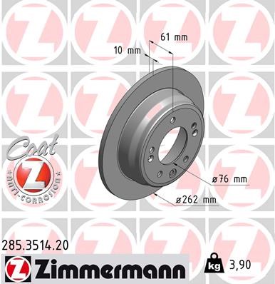 Brake Disc ZIMMERMANN 285351420