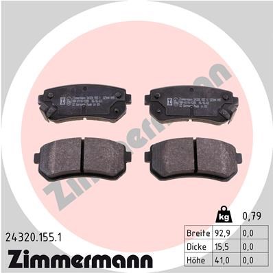 Brake Pad Set, disc brake ZIMMERMANN 243201551