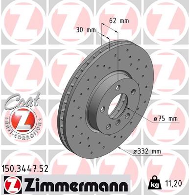 Brake Disc ZIMMERMANN 150344752