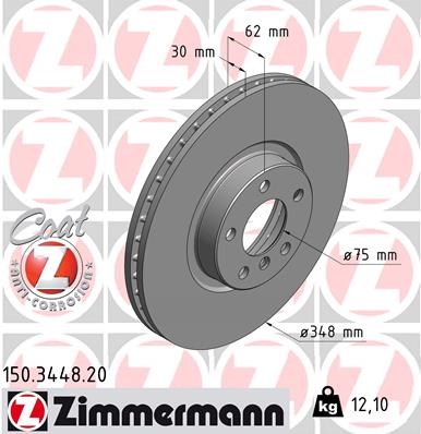 Brake Disc ZIMMERMANN 150344820