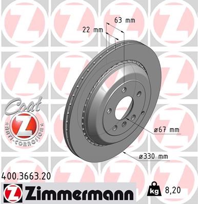 Brake Disc ZIMMERMANN 400366320