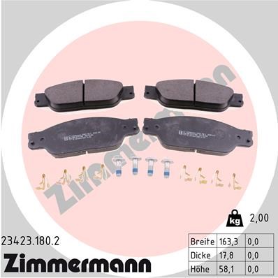 Brake Pad Set, disc brake ZIMMERMANN 234231802