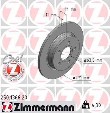 Brake Disc ZIMMERMANN 250136620