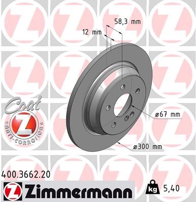 Brake Disc ZIMMERMANN 400366220
