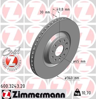 Brake Disc ZIMMERMANN 600324320