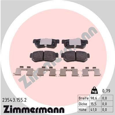 Brake Pad Set, disc brake ZIMMERMANN 235431552