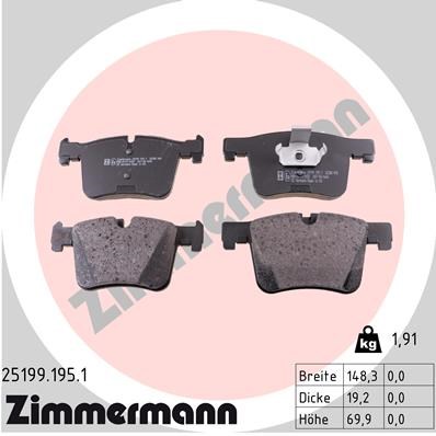 Brake Pad Set, disc brake ZIMMERMANN 251991951