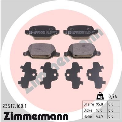 Brake Pad Set, disc brake ZIMMERMANN 235171601