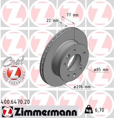 Brake Disc ZIMMERMANN 400647020