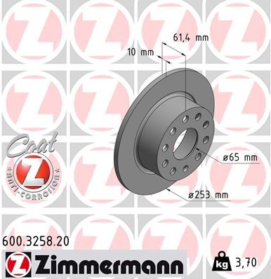 Brake Disc ZIMMERMANN 600325820