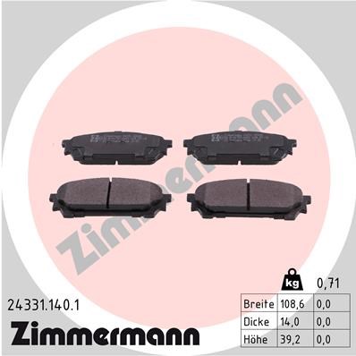 Brake Pad Set, disc brake ZIMMERMANN 243311401