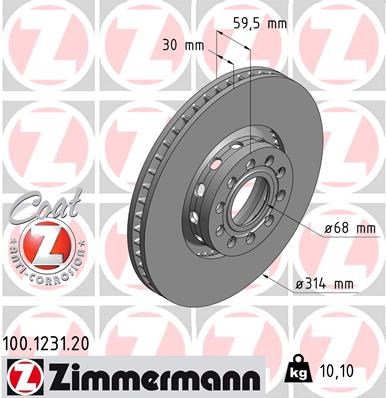 Brake Disc ZIMMERMANN 100123120