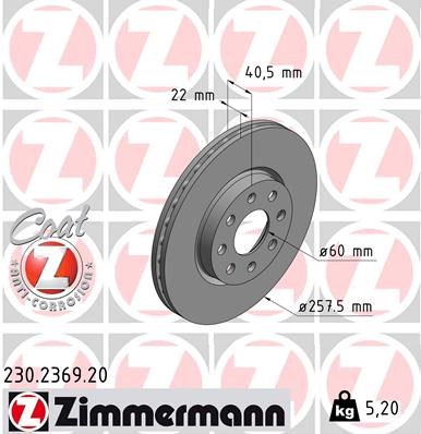 Brake Disc ZIMMERMANN 230236920