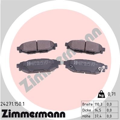 Brake Pad Set, disc brake ZIMMERMANN 242711501