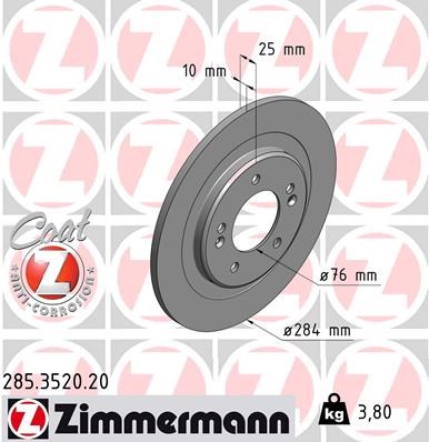 Brake Disc ZIMMERMANN 285352020