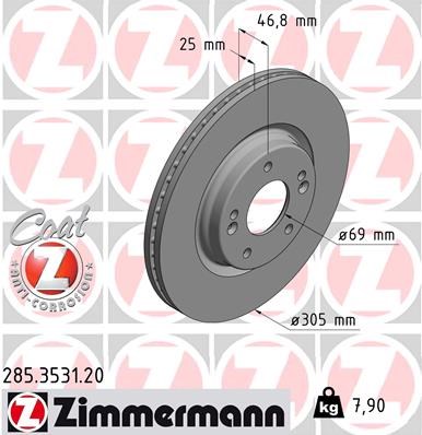 Brake Disc ZIMMERMANN 285353120