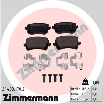 Brake Pad Set, disc brake ZIMMERMANN 244831702