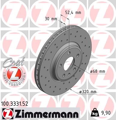 Brake Disc ZIMMERMANN 100333152