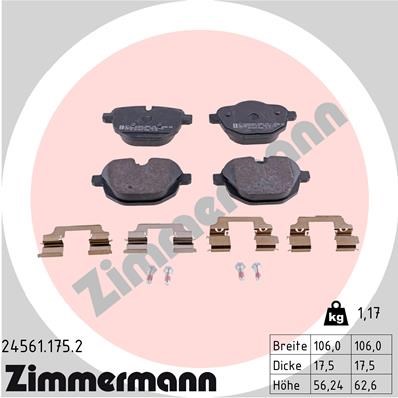 Brake Pad Set, disc brake ZIMMERMANN 245611752