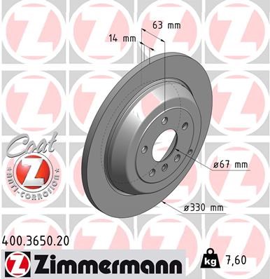 Brake Disc ZIMMERMANN 400365020