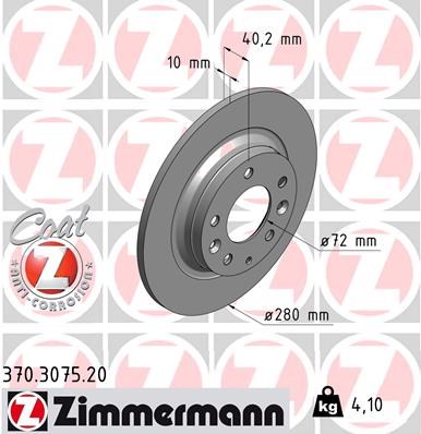 Brake Disc ZIMMERMANN 370307520