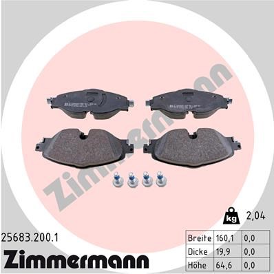 Brake Pad Set, disc brake ZIMMERMANN 256832001