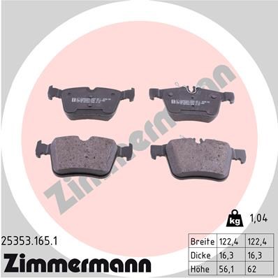 Brake Pad Set, disc brake ZIMMERMANN 253531651