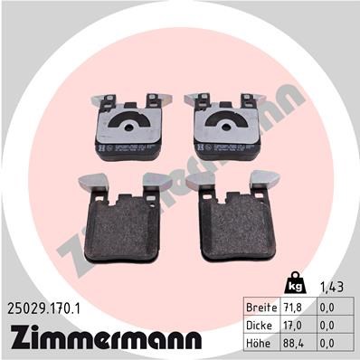 Brake Pad Set, disc brake ZIMMERMANN 250291701