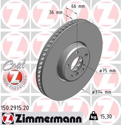 Brake Disc ZIMMERMANN 150291520