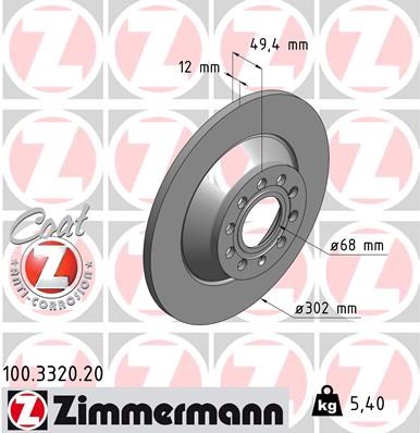 Brake Disc ZIMMERMANN 100332020
