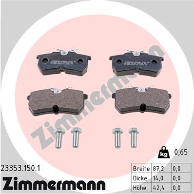 Brake Pad Set, disc brake ZIMMERMANN 233531501