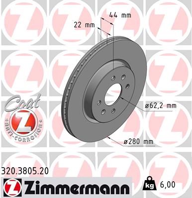 Brake Disc ZIMMERMANN 320380520