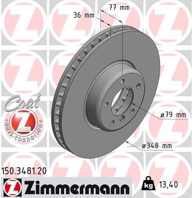 Brake Disc ZIMMERMANN 150348120