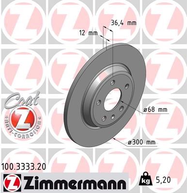 Brake Disc ZIMMERMANN 100333320